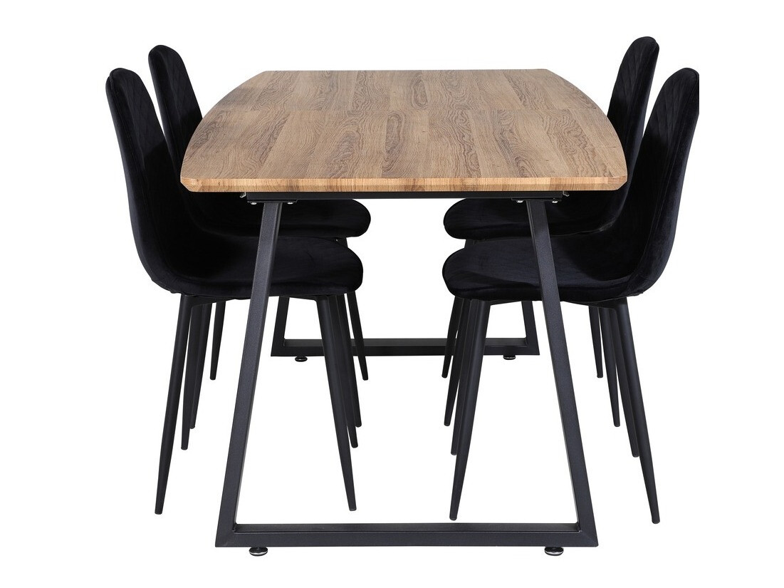 Маса и столове за трапезария Dallas 336 (Черен)