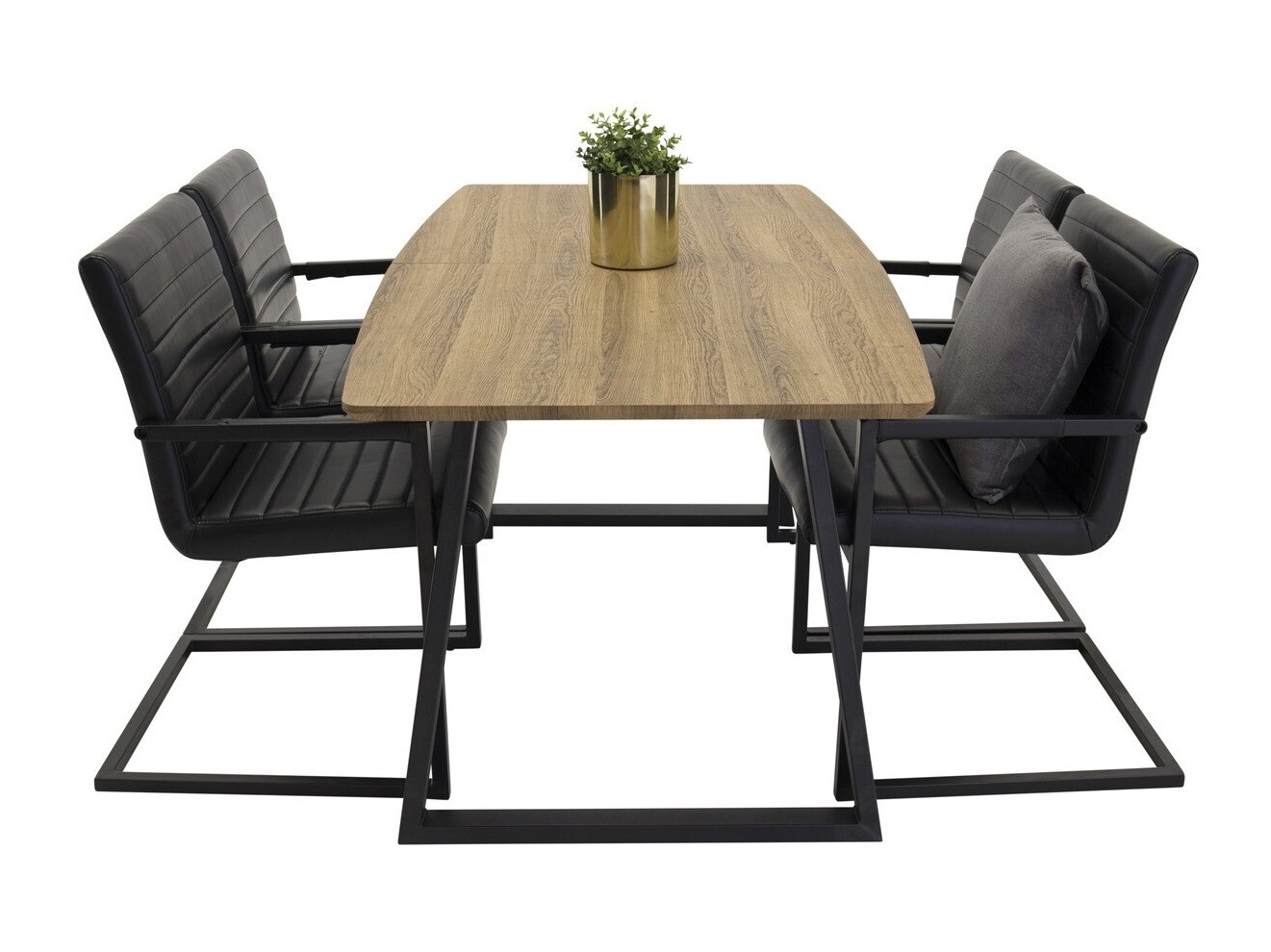 Маса и столове за трапезария Dallas 337 (Черен)