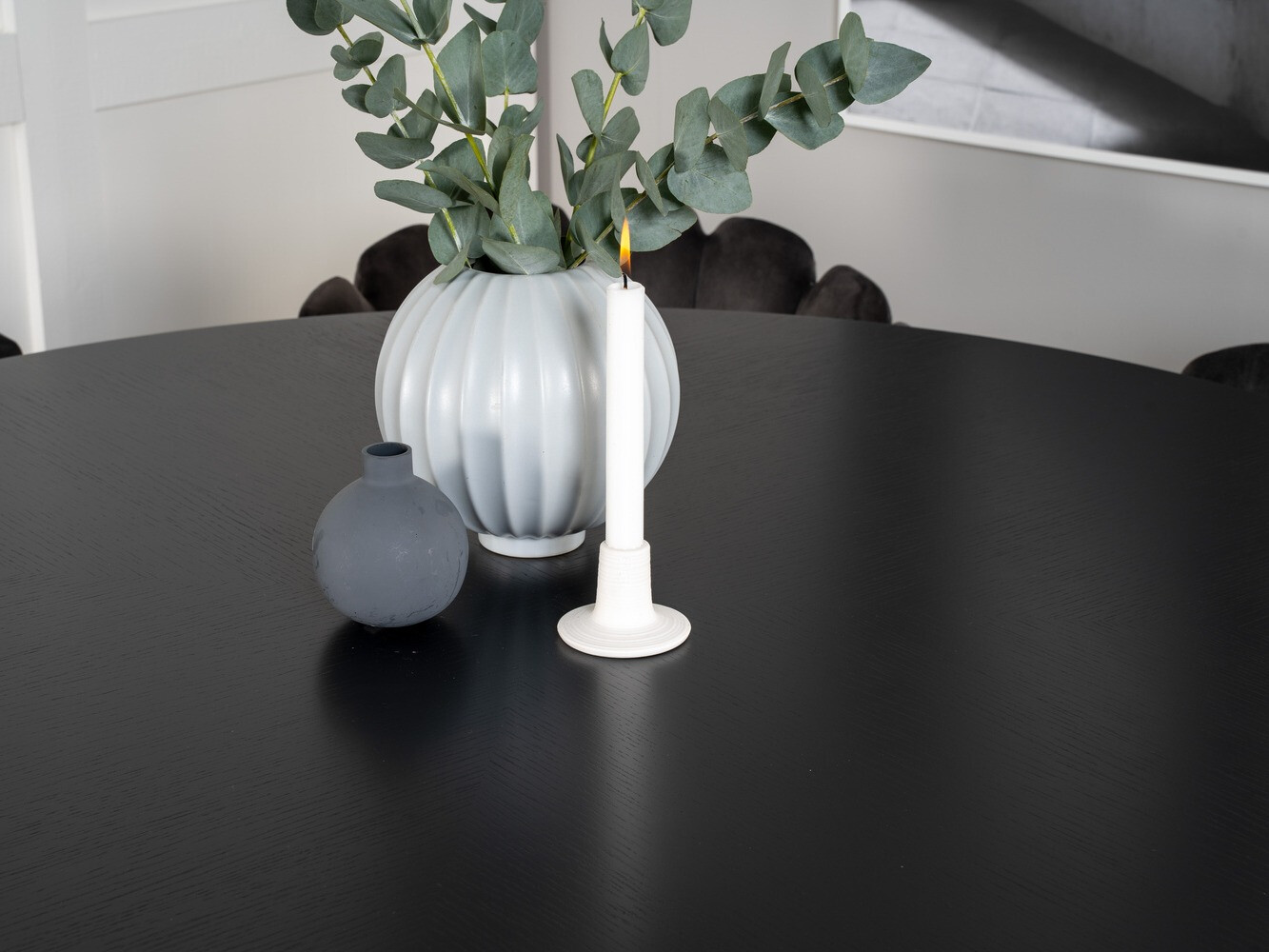 Маса и столове за трапезария Dallas 312 (Сив + Черен)