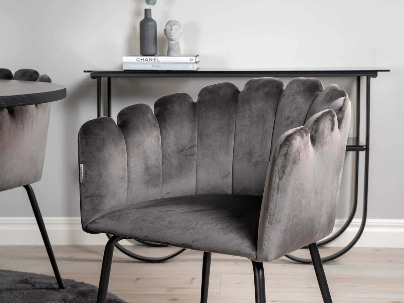 Маса и столове за трапезария Dallas 312 (Сив + Черен)