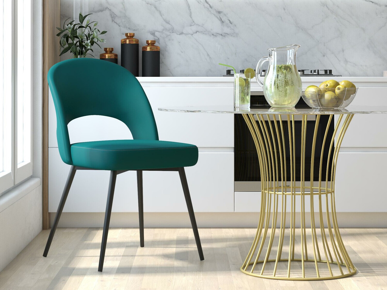 Стол CosmoLiving by Cosmopolitan 126 (Черен + Зелен)