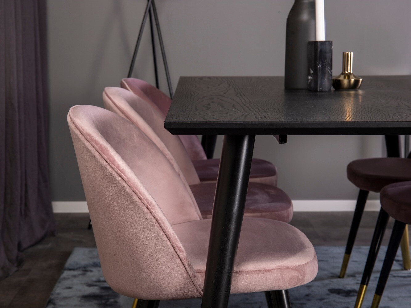Маса и столове за трапезария Dallas 346 (Роза + Черен)