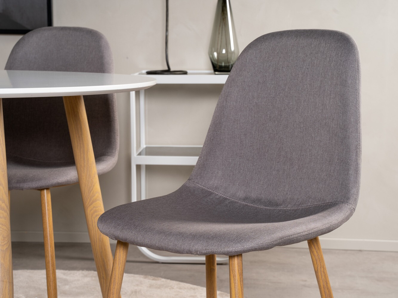 Маса и столове за трапезария Dallas 291 (Сив + Дъб)