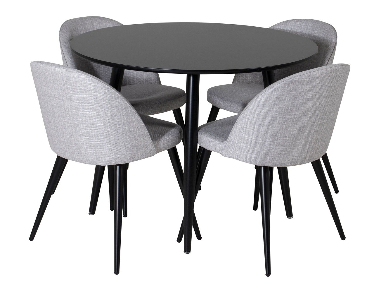 Маса и столове за трапезария Dallas 343 (Светло сив + Черен)