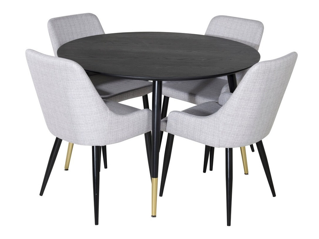 Маса и столове за трапезария Dallas 1181 (Сив + Черен)