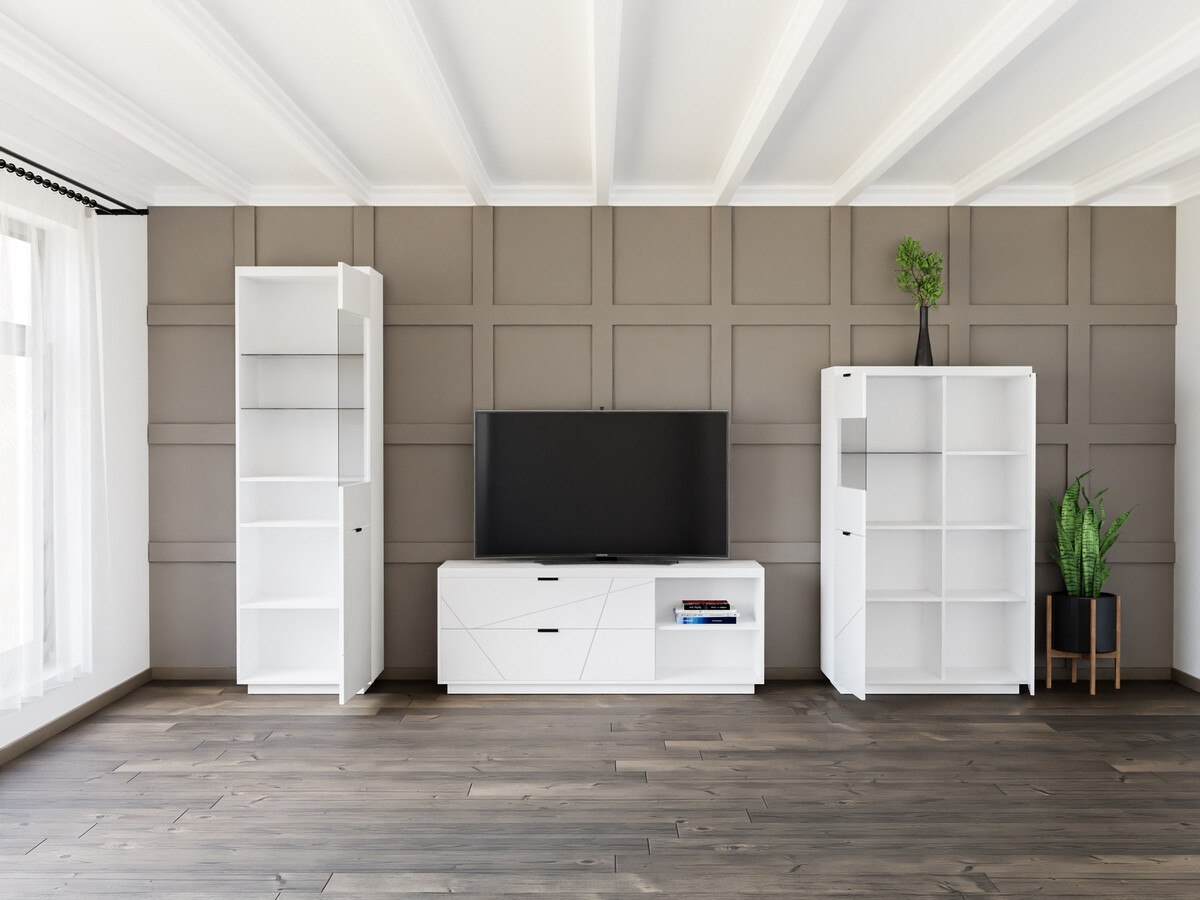 Комплект за хол Fivale 112 (Бял гланц + Бял)