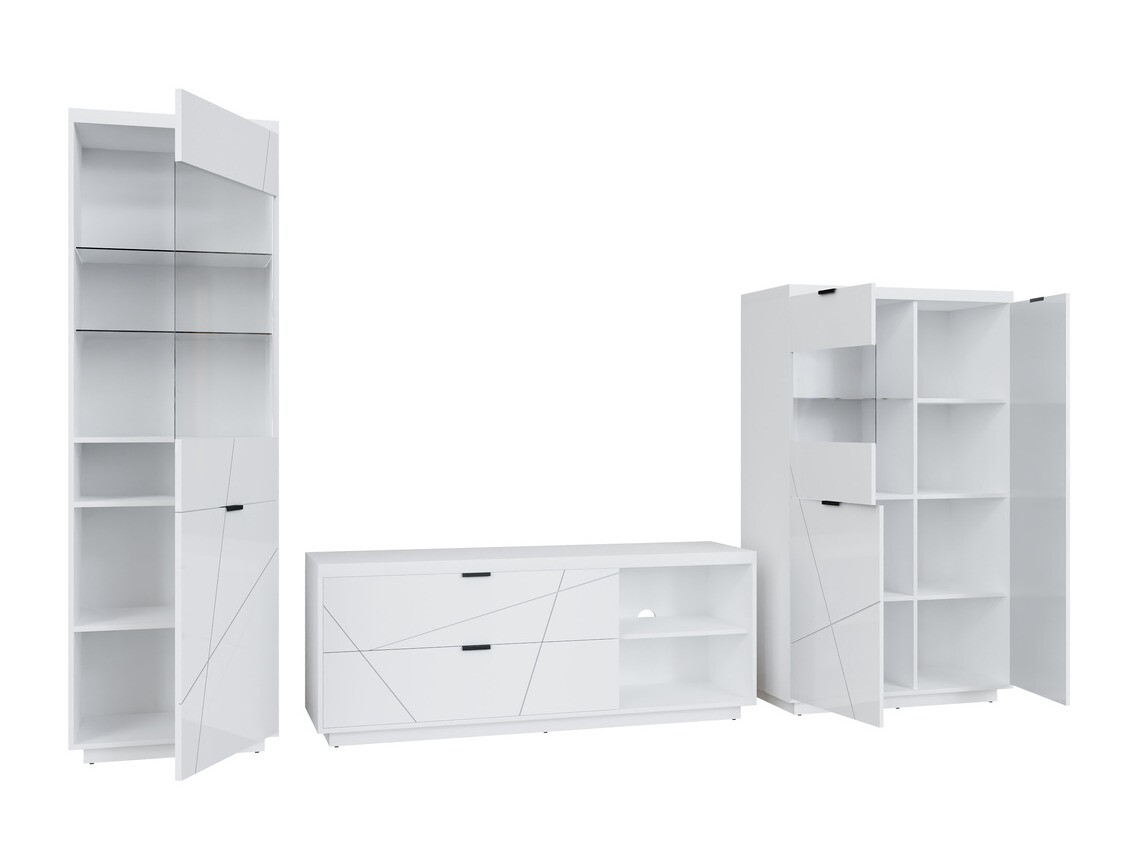 Комплект за хол Fivale 112 (Бял гланц + Бял)