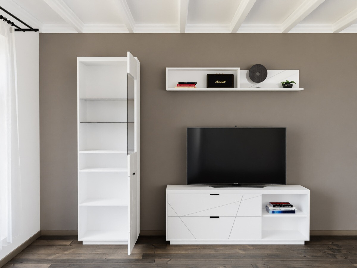 Комплект за хол Fivale 113 (Бял гланц + Бял)