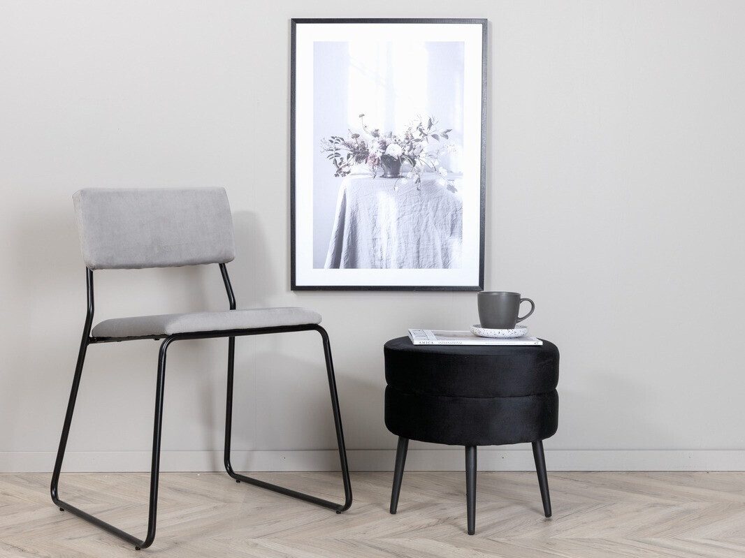 Стол Dallas 2613 (Светло сив + Черен)