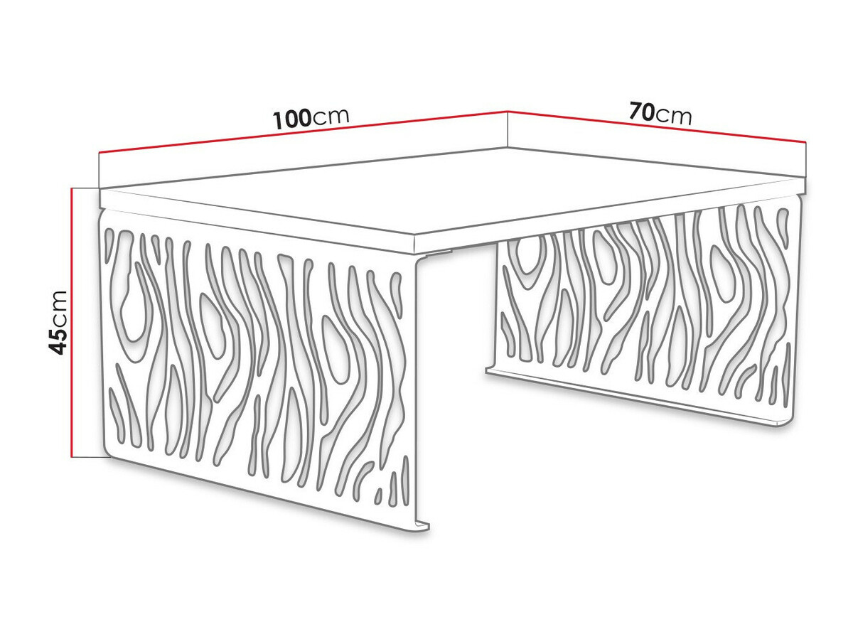 Масичка за кафе Germantown 108 (Бял гланц + Черен мат)