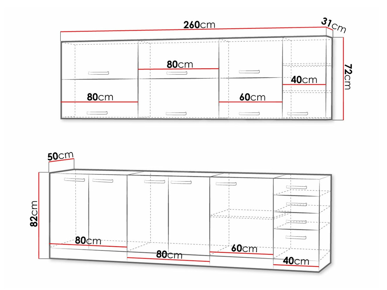 Модулен кухненски комплект Multi Cream 123