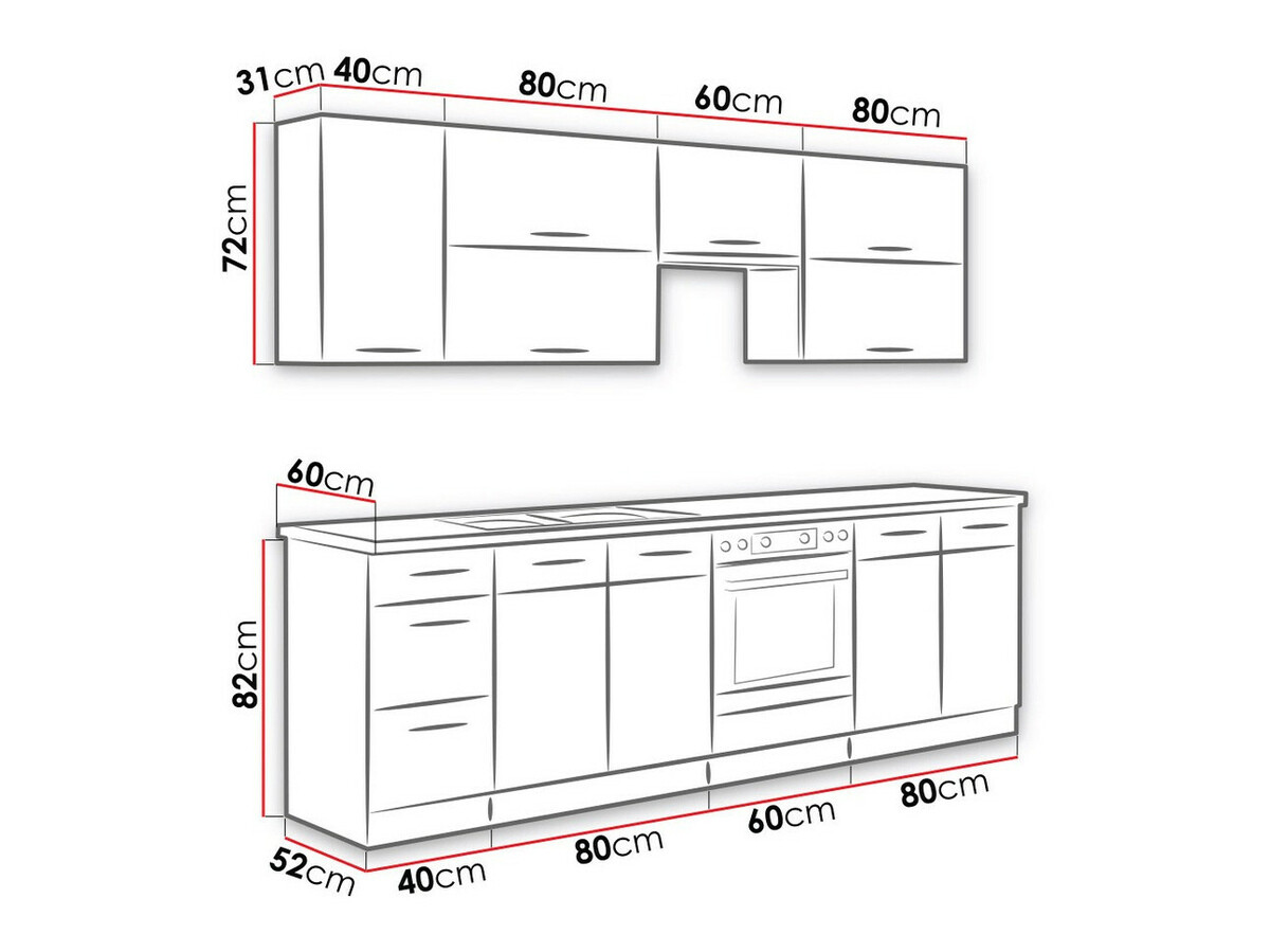 Модулен кухненски комплект Wood White 138