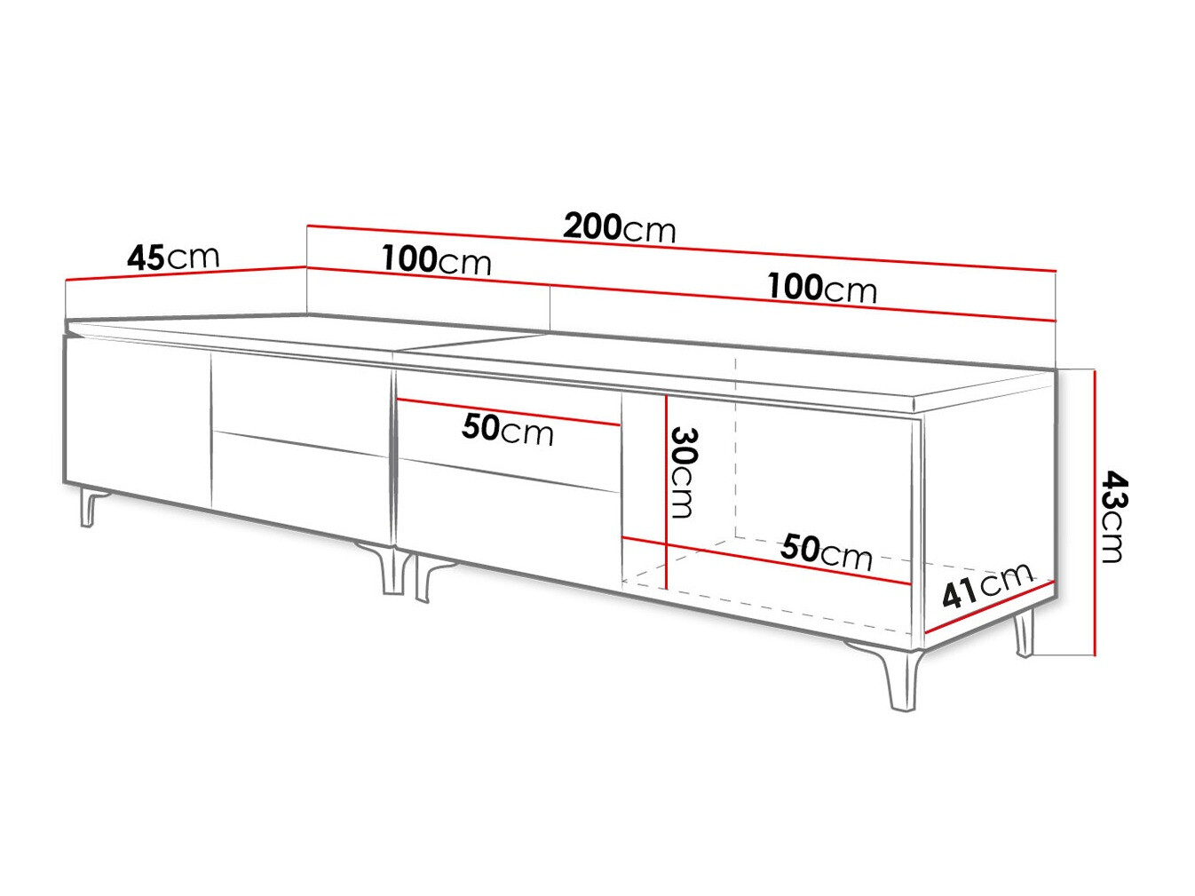 ТВ шкаф Hortus I (Бял + Бял гланц)