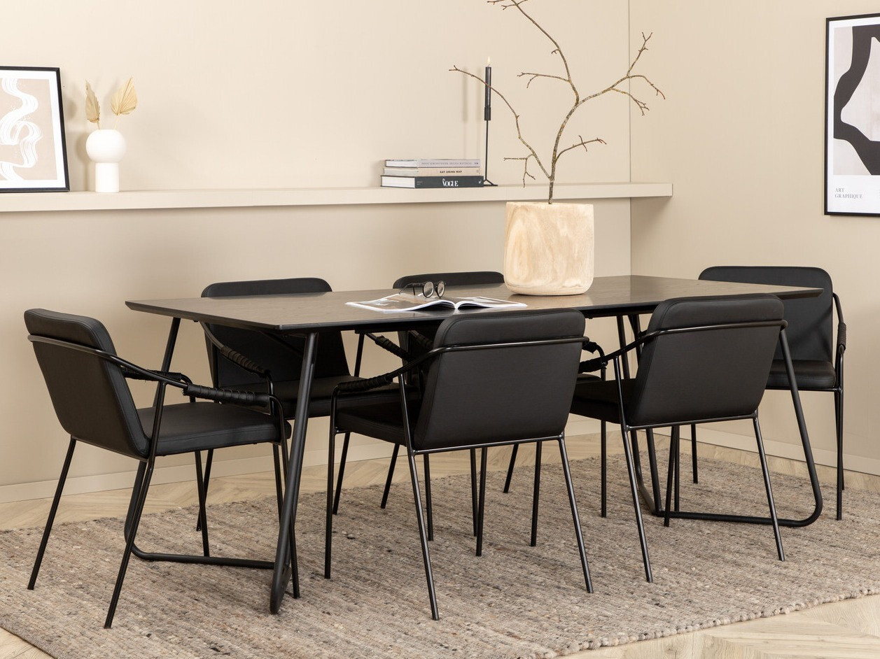 Маса и столове за трапезария Dallas 2720 (Черен)