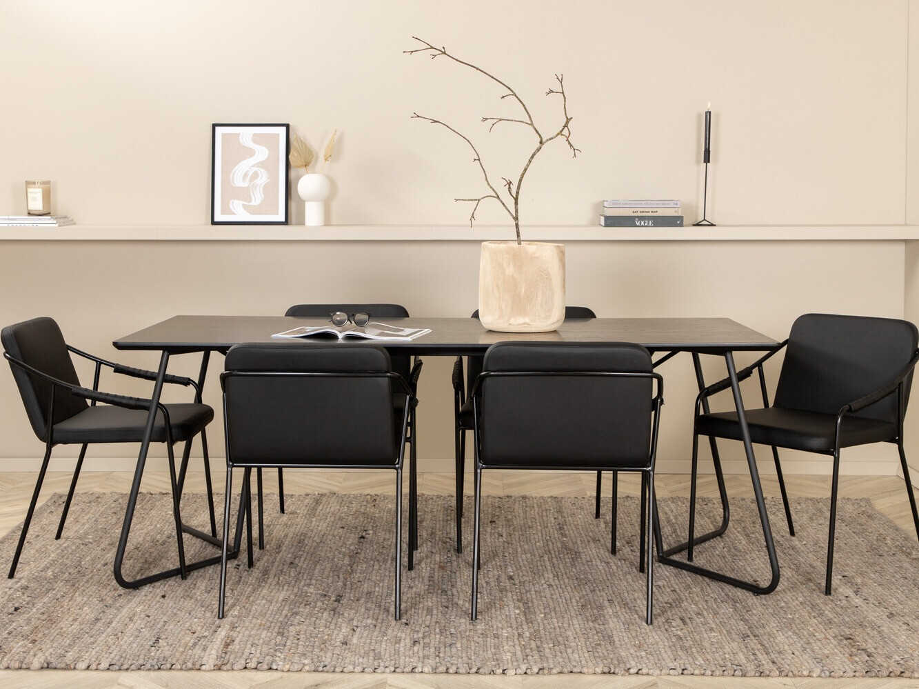 Маса и столове за трапезария Dallas 2720 (Черен)