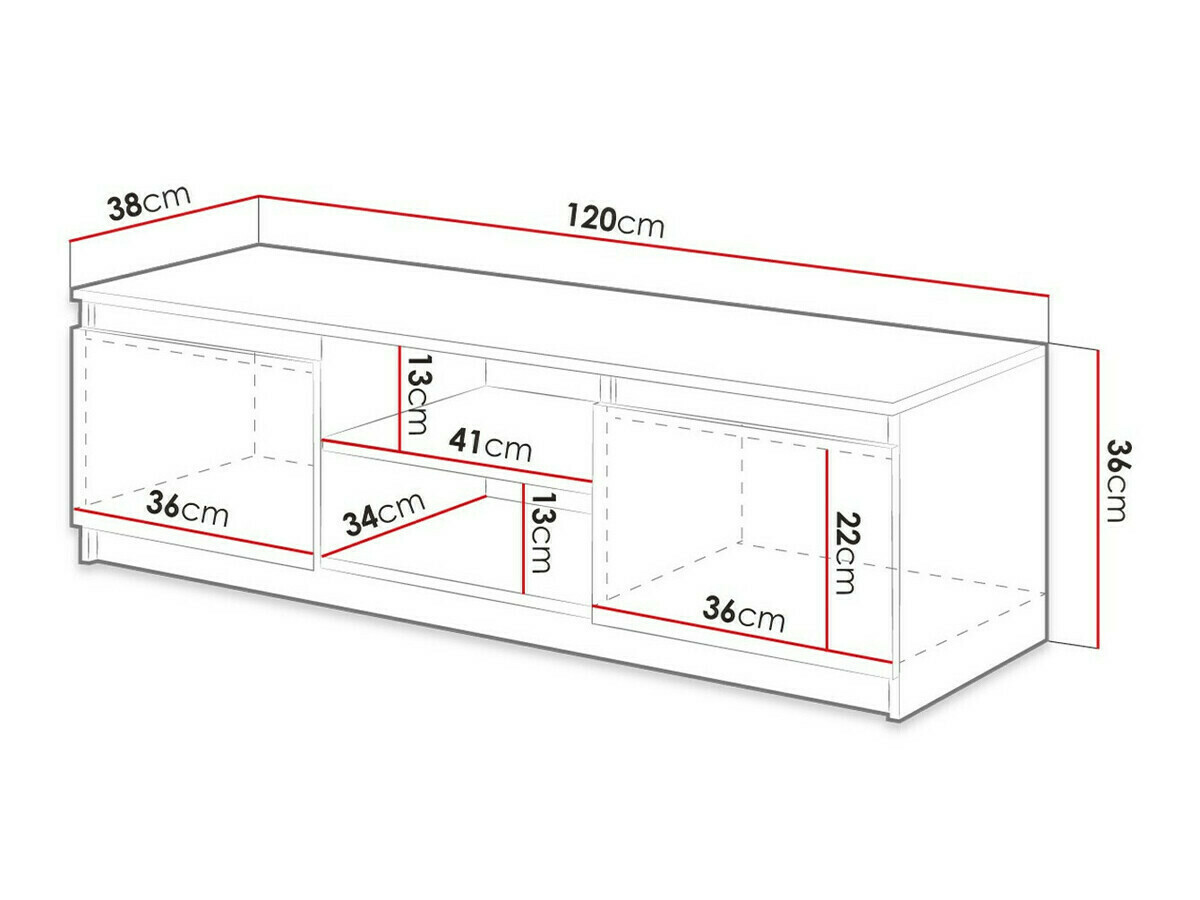 ТВ шкаф Sarasota 139 (Дъб уотан + Графит)