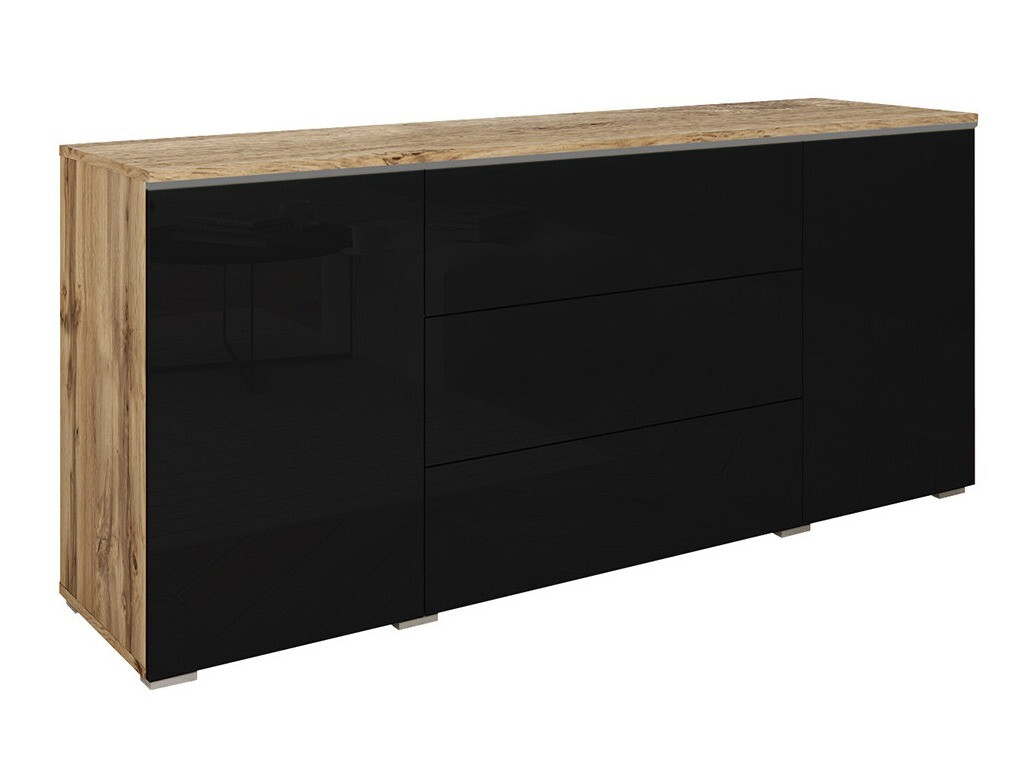 Скрин Sarasota 142 (Дъб уотан + Черен гланц)