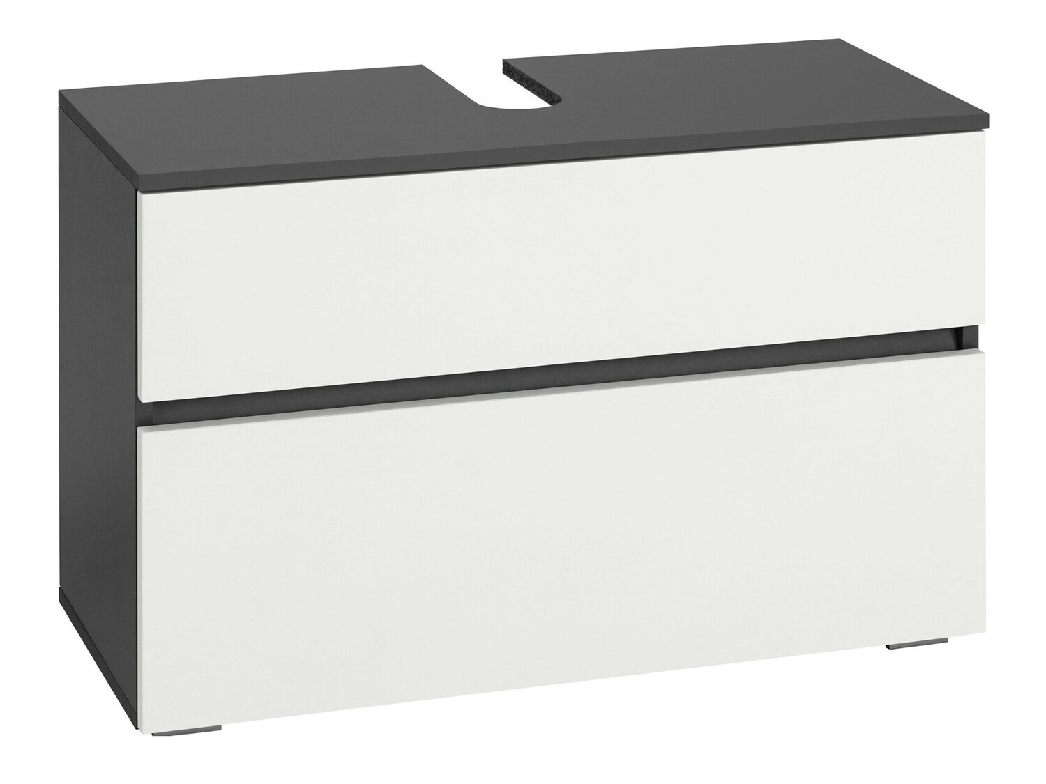 Стоящ шкаф за баня за мивка Soncamu 109 (Бял + Антрацит)