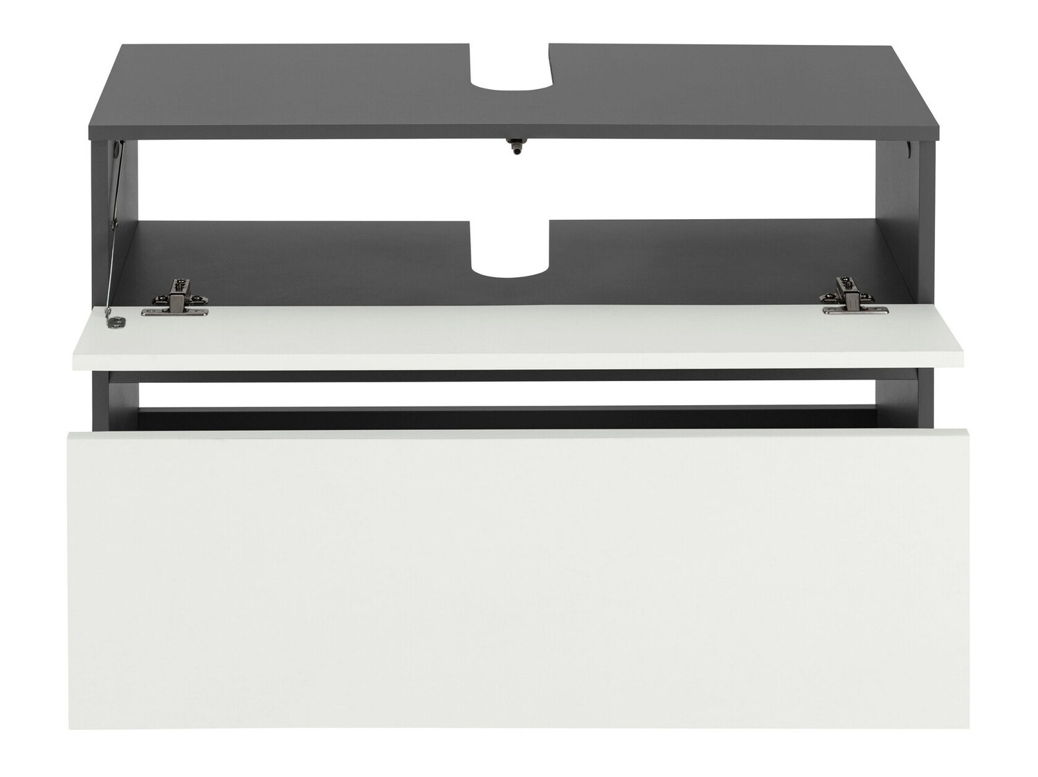 Стоящ шкаф за баня за мивка Soncamu 109 (Бял + Антрацит)