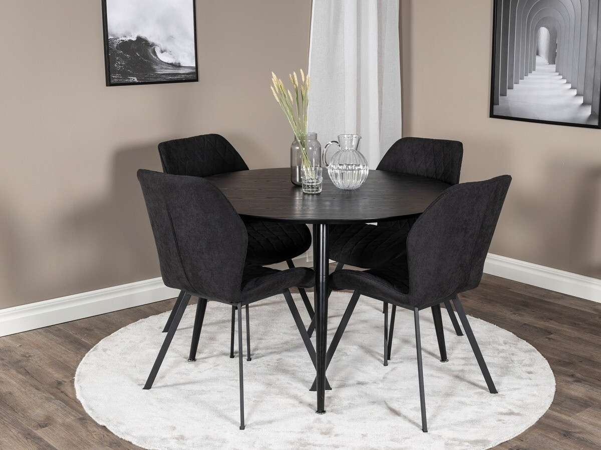 Маса и столове за трапезария Dallas 1562 (Черен)