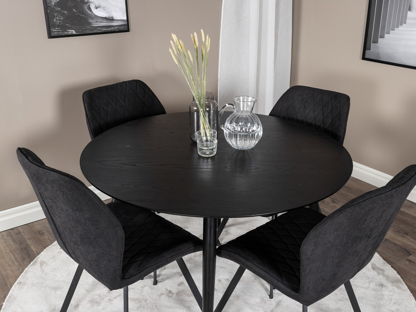 Маса и столове за трапезария Dallas 1562 (Черен)