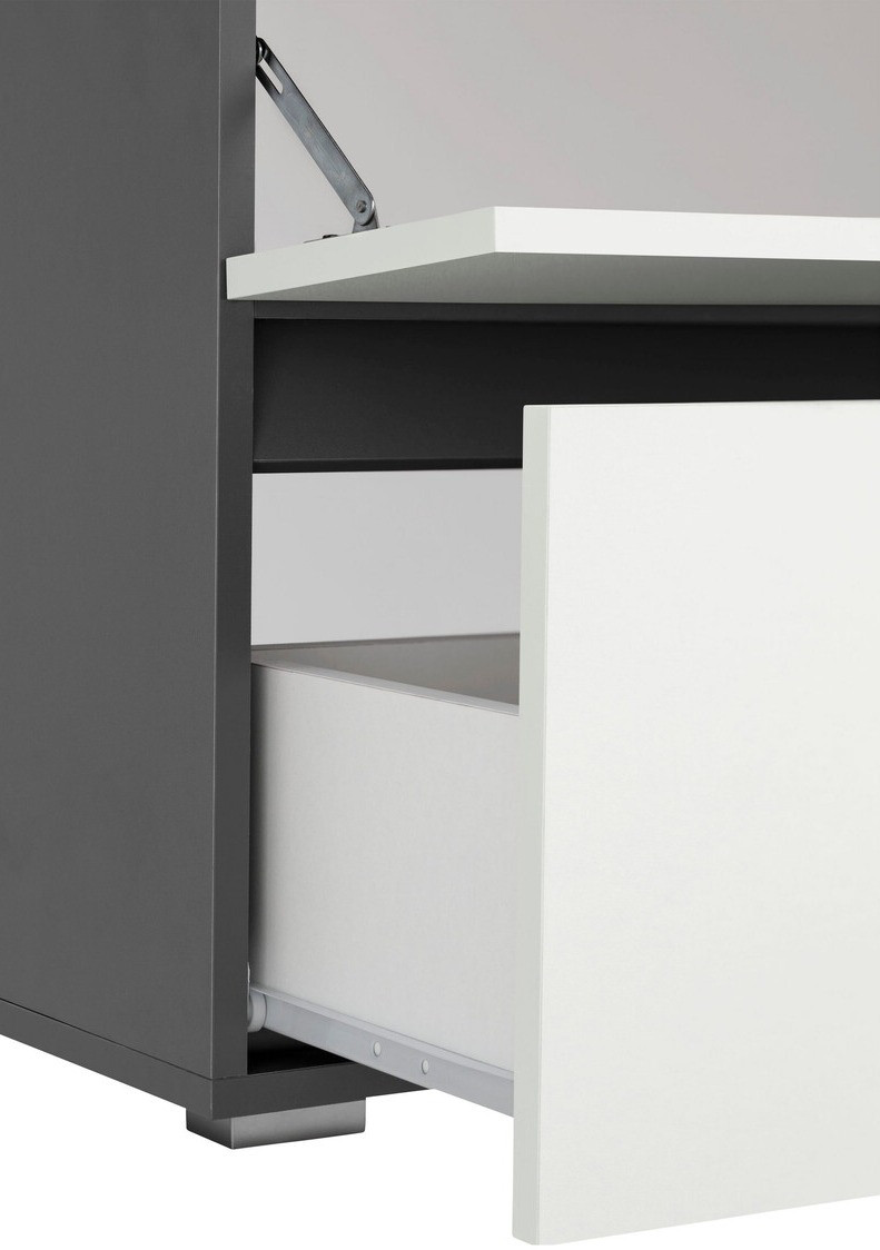 Стоящ шкаф за баня за мивка Soncamu 109 (Бял + Антрацит)