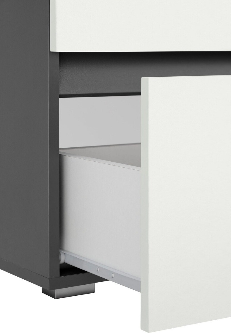 Стоящ шкаф за баня за мивка Soncamu 109 (Бял + Антрацит)