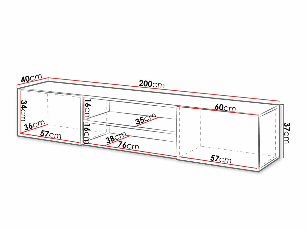 ТВ шкаф Imago II (Бял + Бял гланц)