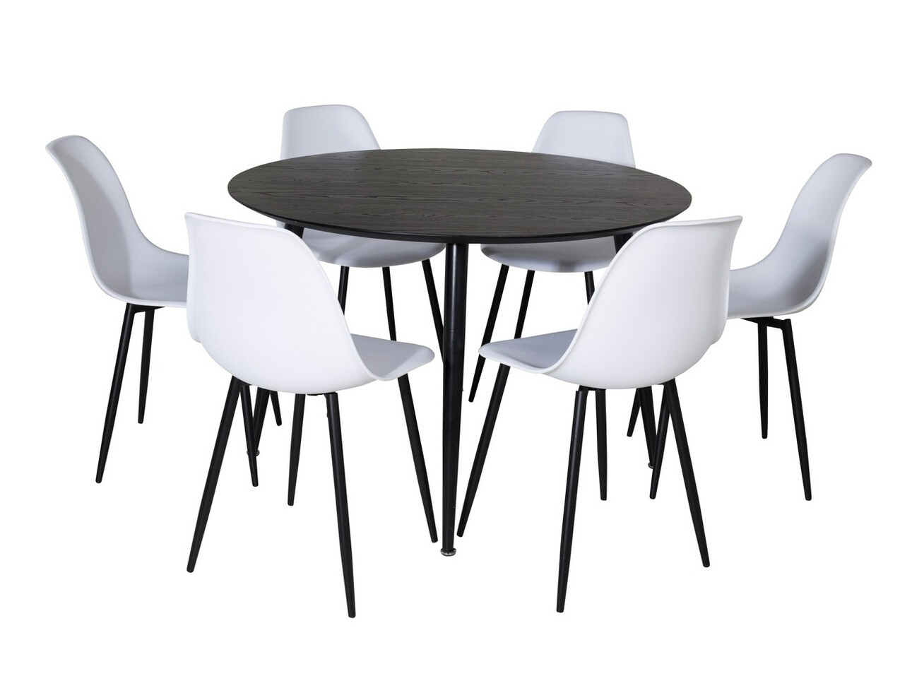 Маса и столове за трапезария Dallas 1563 (Бял + Черен)