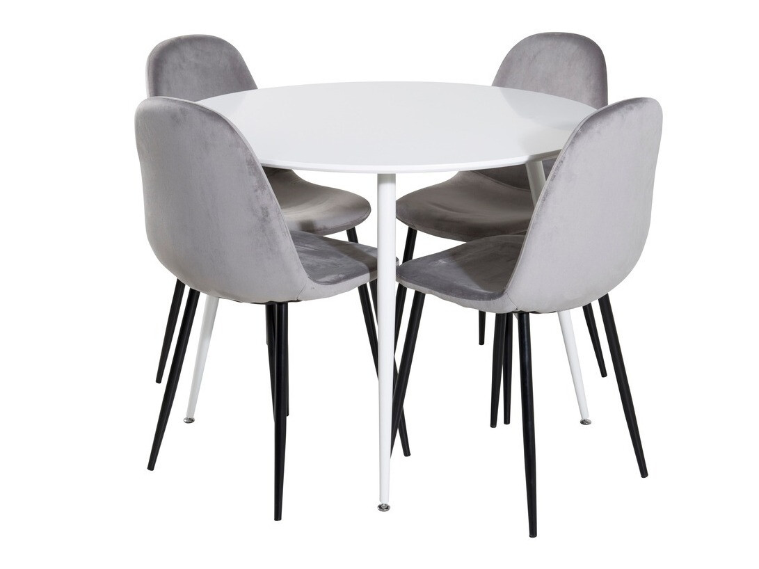 Маса и столове за трапезария Dallas 1581 (Сив + Черен)