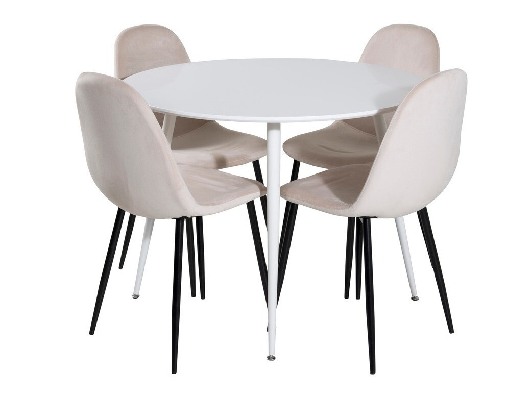 Маса и столове за трапезария Dallas 1581 (Сметана + Черен)