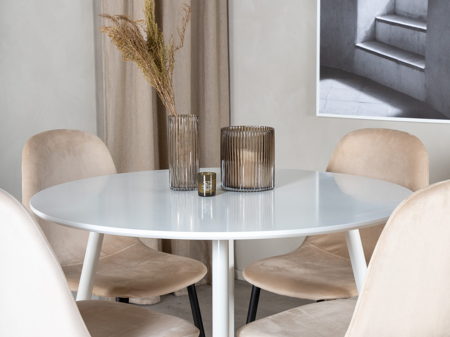 Маса и столове за трапезария Dallas 1581 (Сметана + Черен)