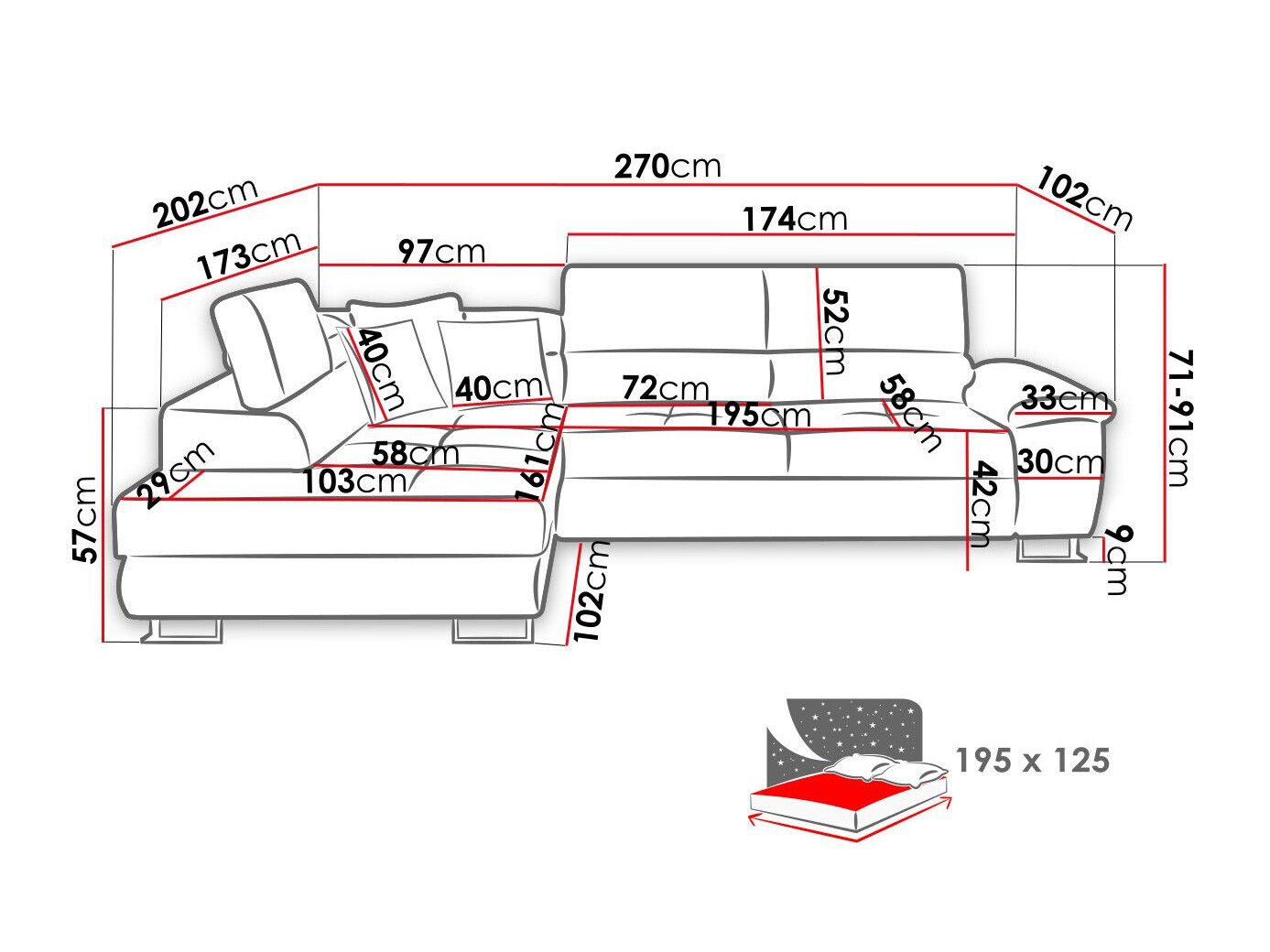 Ъглов диван Comfivo Ruta II (Soft 017 + Lux 06 + Soft 017)
