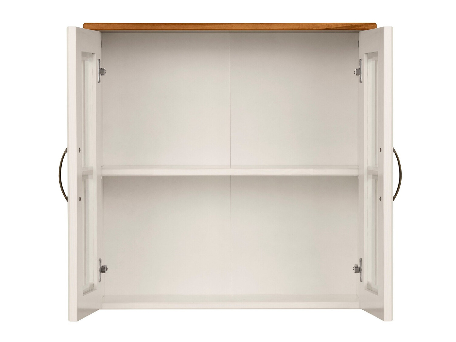 Окачен шкаф за баня Ophlevu 104 (Бял + Меден дъб)