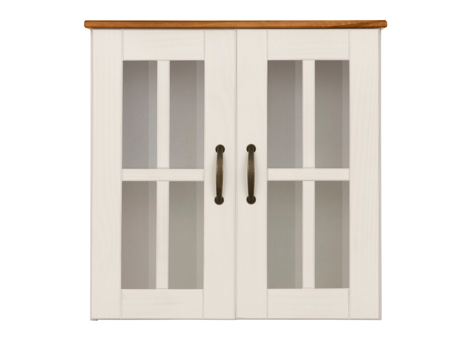 Окачен шкаф за баня Ophlevu 104 (Бял + Меден дъб)