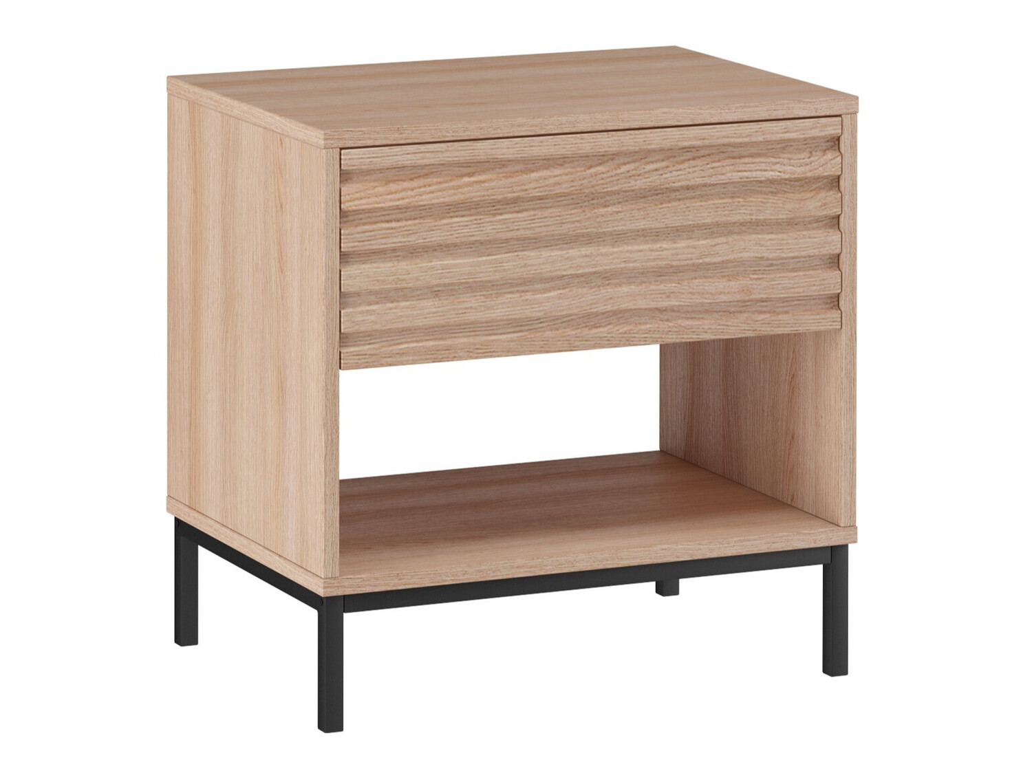 Нощно шкафче Denton 845 (Черен + Дъб)