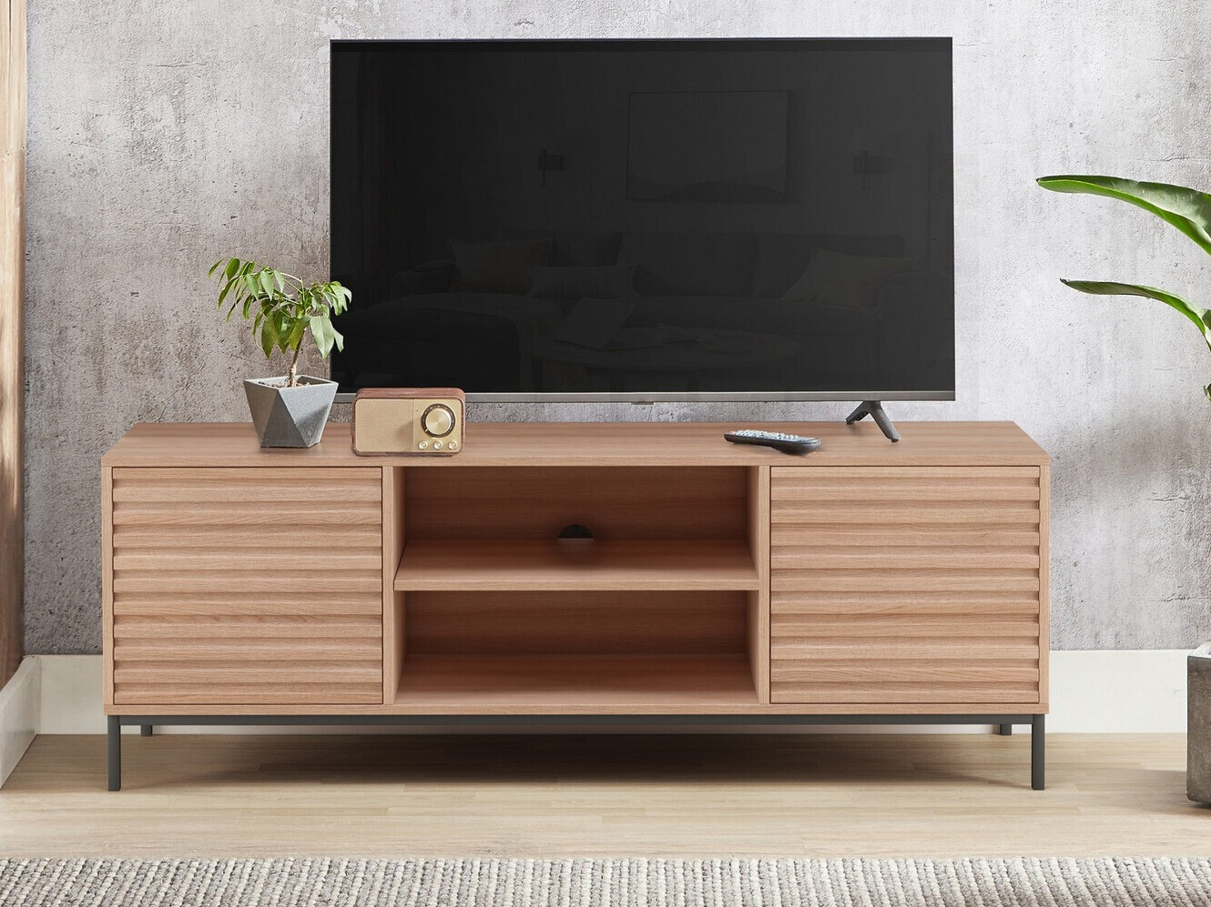 ТВ шкаф Denton 844 (Черен + Дъб)