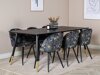Маса и столове за трапезария Dallas 1876 (Флорален модел + Черен)
