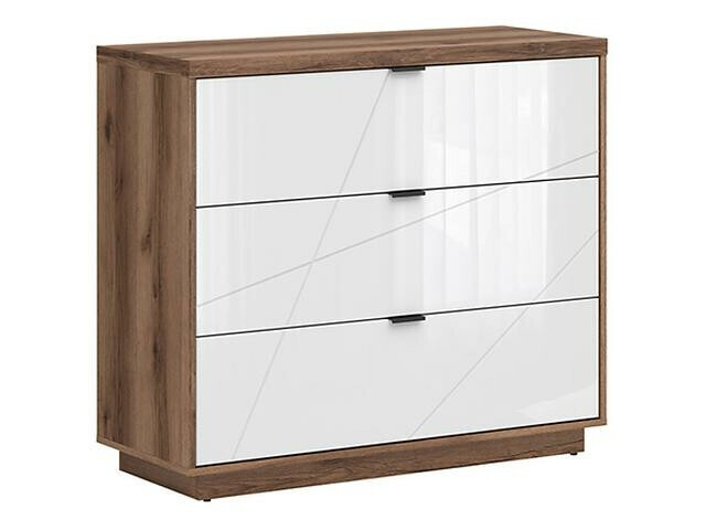 Скрин Fivale 118 (Тъмен деланов дъб + Бял гланц)