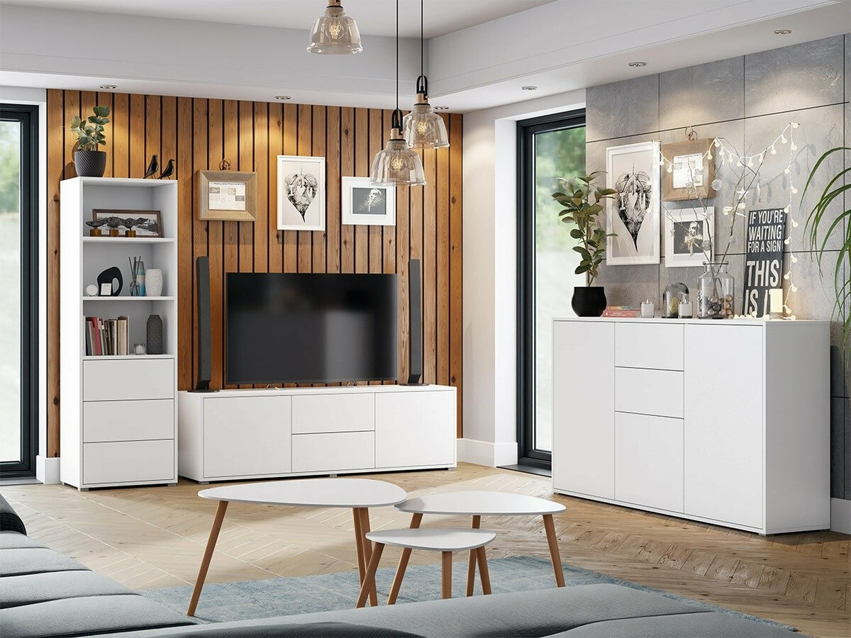 Комплект за хол Comfivo Tutela III (Бял)