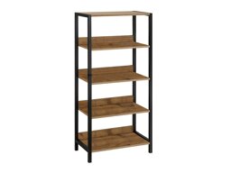 Етажерка Larnovo 108 (Тъмен дъб + Черен)