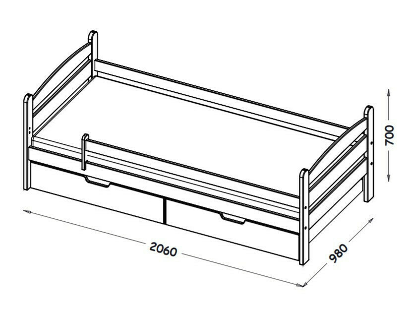 Легло Ogden 166 (Бял)