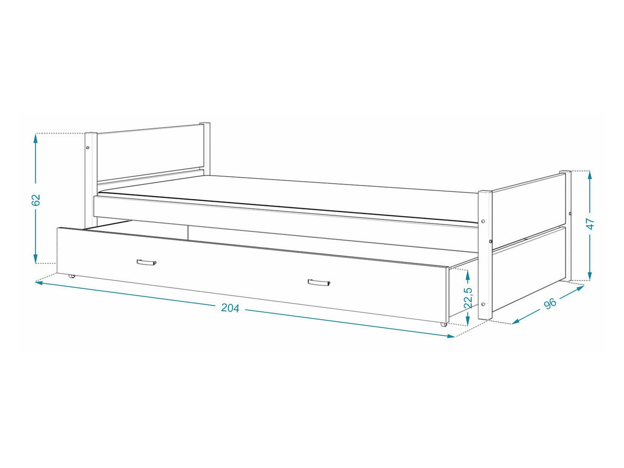 Легло Aurora 176 (Бял)