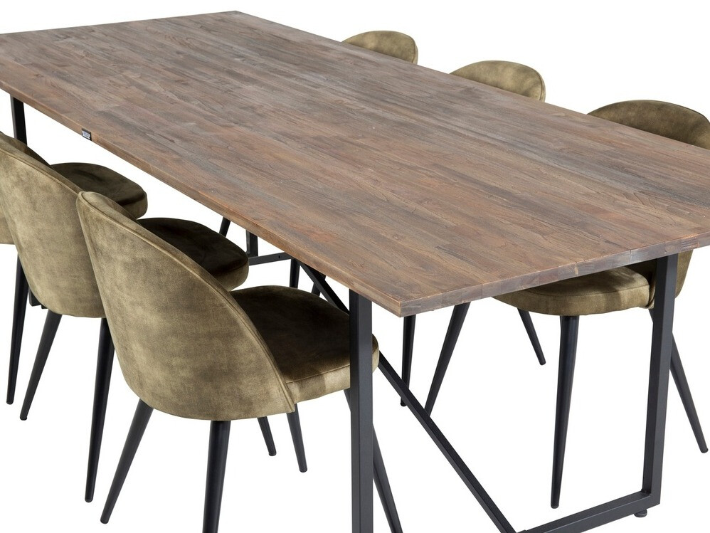 Маса и столове за трапезария Dallas 1598 (Пепеливо зелен)