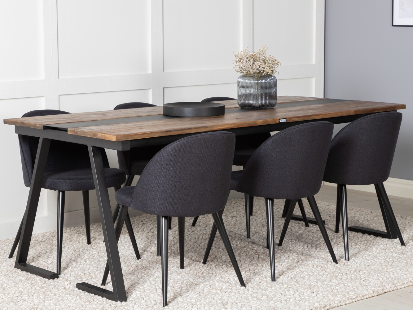 Маса и столове за трапезария Dallas 1944 (Черен)