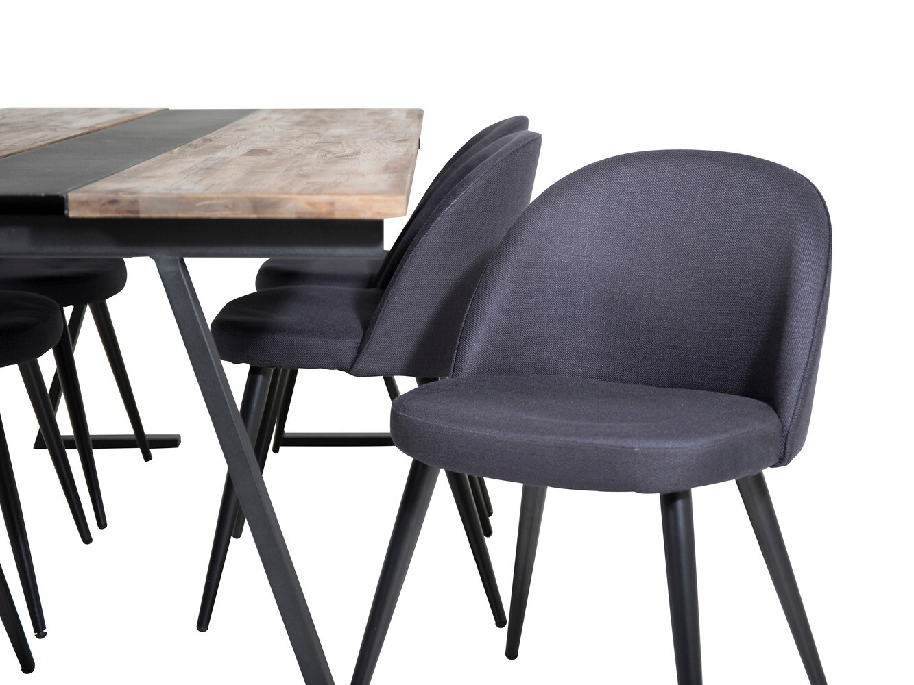 Маса и столове за трапезария Dallas 1944 (Черен)