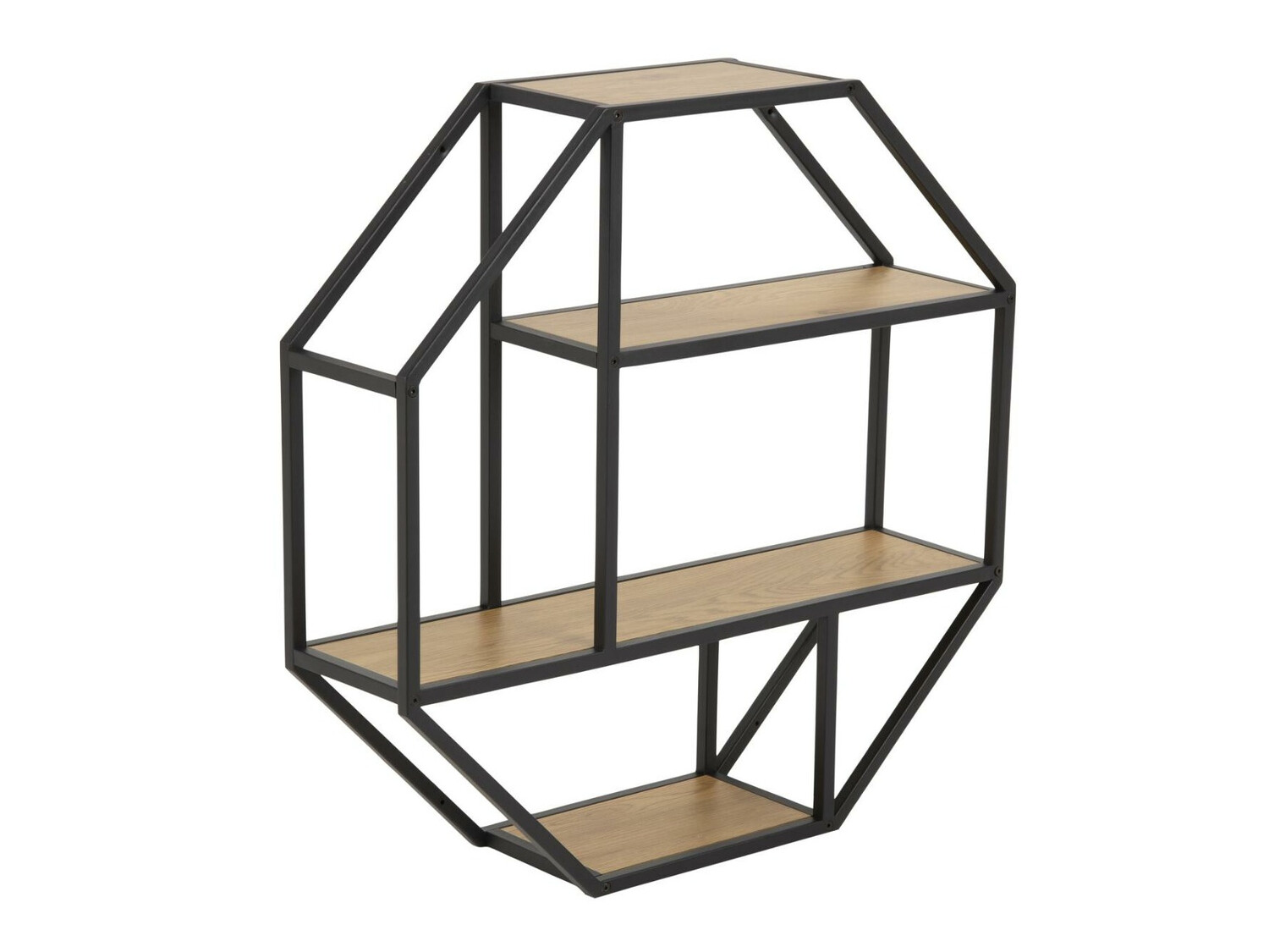 Стенна етажерка Norsica Sevferi 144 (Див дъб + Черен)