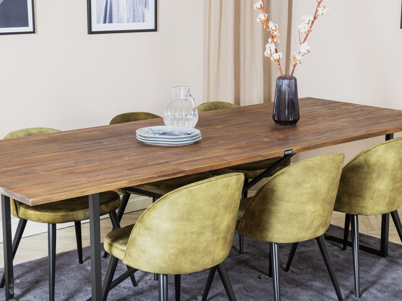 Маса и столове за трапезария Dallas 1598 (Пепеливо зелен)