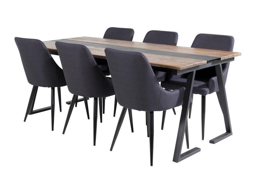 Маса и столове за трапезария Dallas 1948 (Черен + Син)