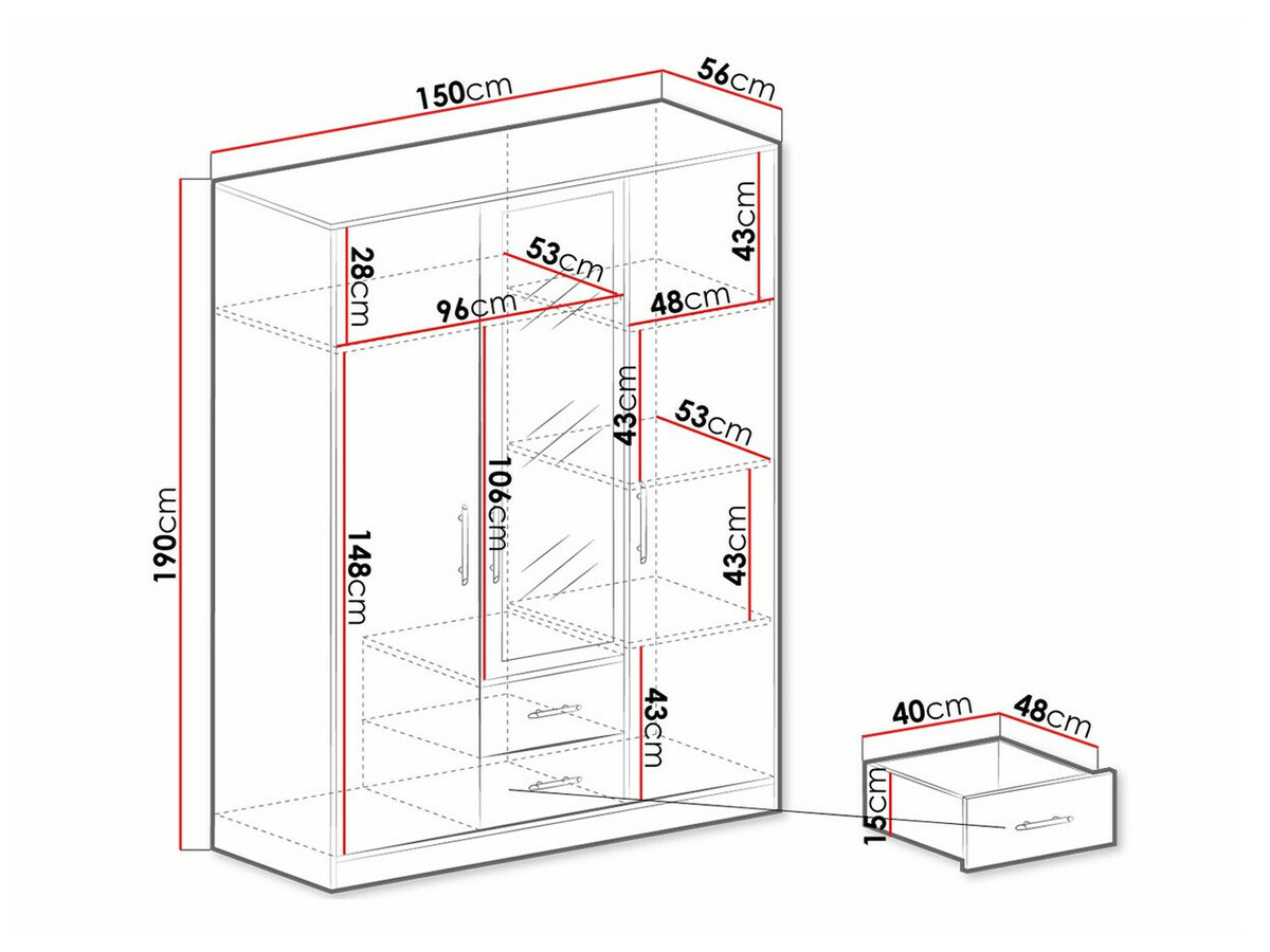 Гардероб Cavmero 103 (Антрацит)